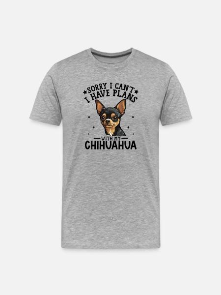Charming Chihuahua Portrait Design - Men's Premium Organic T-Shirt - heather grey