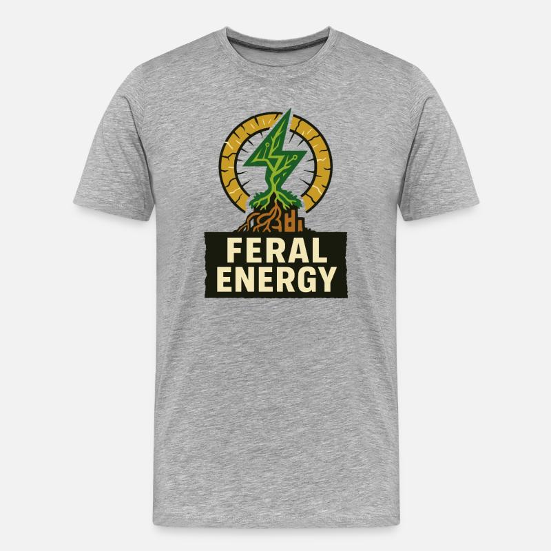 Wilde Energie – Solarpunk - Männer Premium Bio T-Shirt - Grau meliert