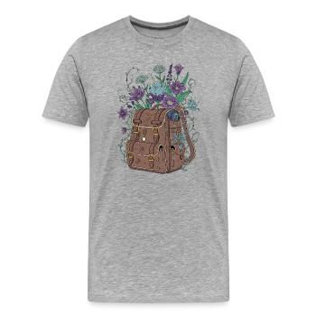 Sac insolite avec un motif floral - T-shirt bio Premium Homme - gris chiné - Devant - Damien (186cm)