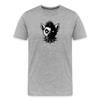 Punk-Lémurien - T-shirt bio Premium Homme - gris chiné - Devant - Damien (186cm)