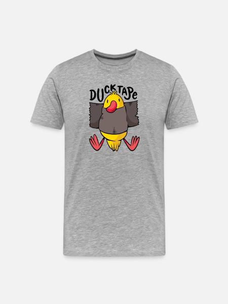 Duck Taping Comedy Character Design - Men's Premium Organic T-Shirt - heather grey