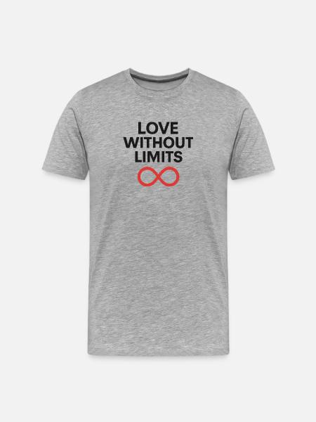 Love Without Limits Infinity Design - Men's Premium Organic T-Shirt - heather grey