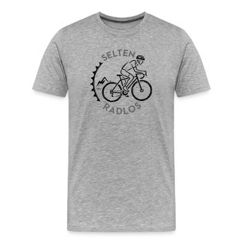 Selten Radlos Rennrad Fahrrad  - Männer Premium Bio T-Shirt - Grau meliert - Vorne - Damien (186cm)