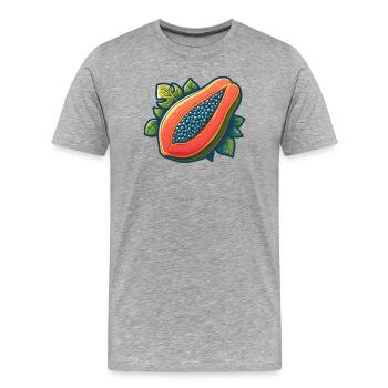 Helle tropische Papaya - Männer Premium Bio T-Shirt - Grau meliert - Vorne - Damien (186cm)
