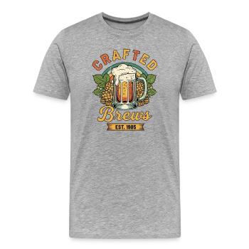 Bières artisanales - T-shirt bio Premium Homme - gris chiné - Devant - Damien (186cm)