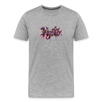 Ville de Kyoto - T-shirt bio Premium Homme - gris chiné - Devant - Damien (186cm)