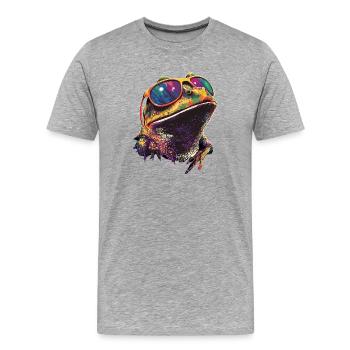 Grenouille Petit Crapaud Grenouille Grenouille Prince Grenouilles - T-shirt bio Premium Homme - gris chiné - Devant - Damien (186cm)
