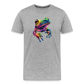 Grenouille Petit Crapaud Grenouille Grenouille Prince Grenouilles - T-shirt bio Premium Homme - gris chiné - Devant - Damien (186cm)