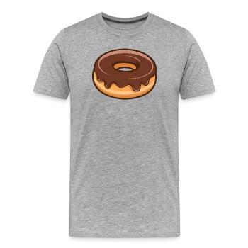 Donut Minimal Food Lover - Männer Premium Bio T-Shirt - Grau meliert - Vorne - Damien (186cm)
