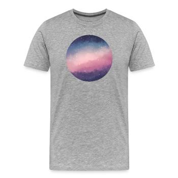 Imprimé ciel nuageux galactique - T-shirt bio Premium Homme - gris chiné - Devant - Damien (186cm)