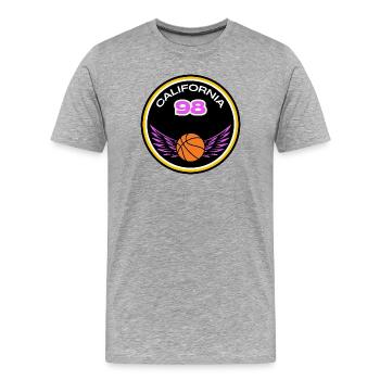 Weltraum-Basketballmannschaft Kalifornien 98 - Männer Premium Bio T-Shirt - Grau meliert - Vorne - Damien (186cm)
