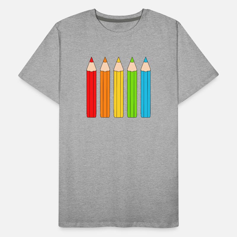 Lebendiges Farbstift-Array-Design Männer Premium Bio T-Shirt