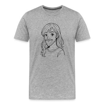 Style urbain New Age par Frauenbarth - T-shirt bio Premium Homme - gris chiné - Devant - Damien (186cm)