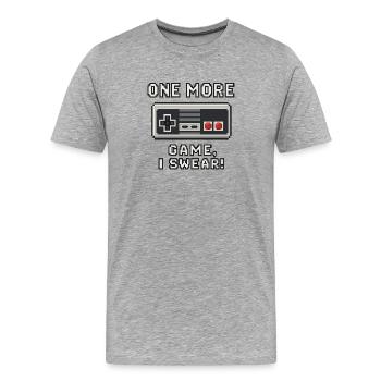Retro Gaming Zitat Design - Männer Premium Bio T-Shirt - Grau meliert - Vorne - Damien (186cm)