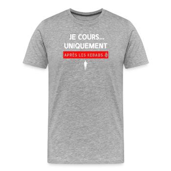 Kebab - Männer Premium Bio T-Shirt - Grau meliert - Vorne - Damien (186cm)