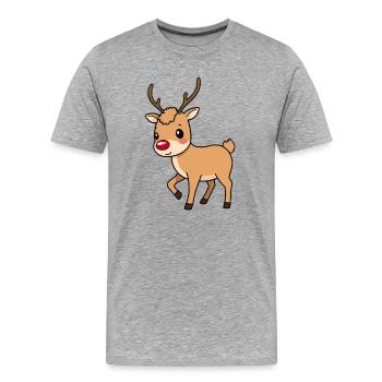 Renne - T-shirt bio Premium Homme - gris chiné - Devant - Damien (186cm)