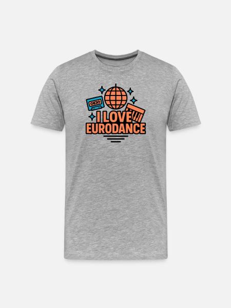 Eurodance Love Neon Design - Men's Premium Organic T-Shirt - heather grey