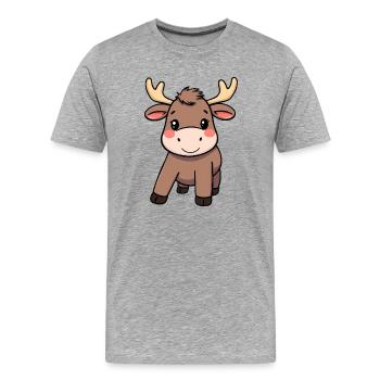Élan - T-shirt bio Premium Homme - gris chiné - Devant - Damien (186cm)