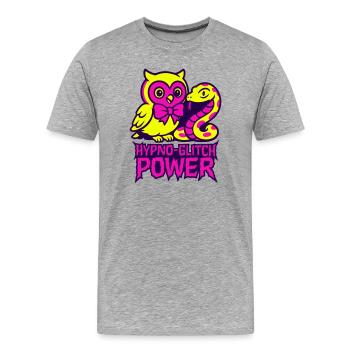 Hypno Glitch Owl and Snake - Men's Premium Organic T-Shirt - heather grey - Front - Damien (186cm)