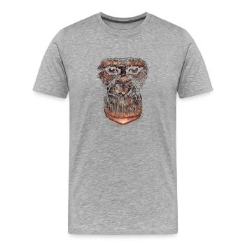 Singe - T-shirt bio Premium Homme - gris chiné - Devant - Damien (186cm)
