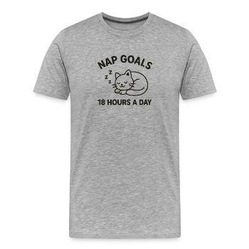 Nap Goals - Männer Premium Bio T-Shirt - Grau meliert - Vorne - Damien (186cm)