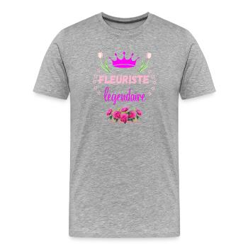 Legendärer Florist - Männer Premium Bio T-Shirt - Grau meliert - Vorne - Damien (186cm)