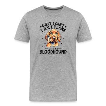 Watercolour Dog Portrait Illustration - Men's Premium Organic T-Shirt - heather grey - Front - Damien (186cm)
