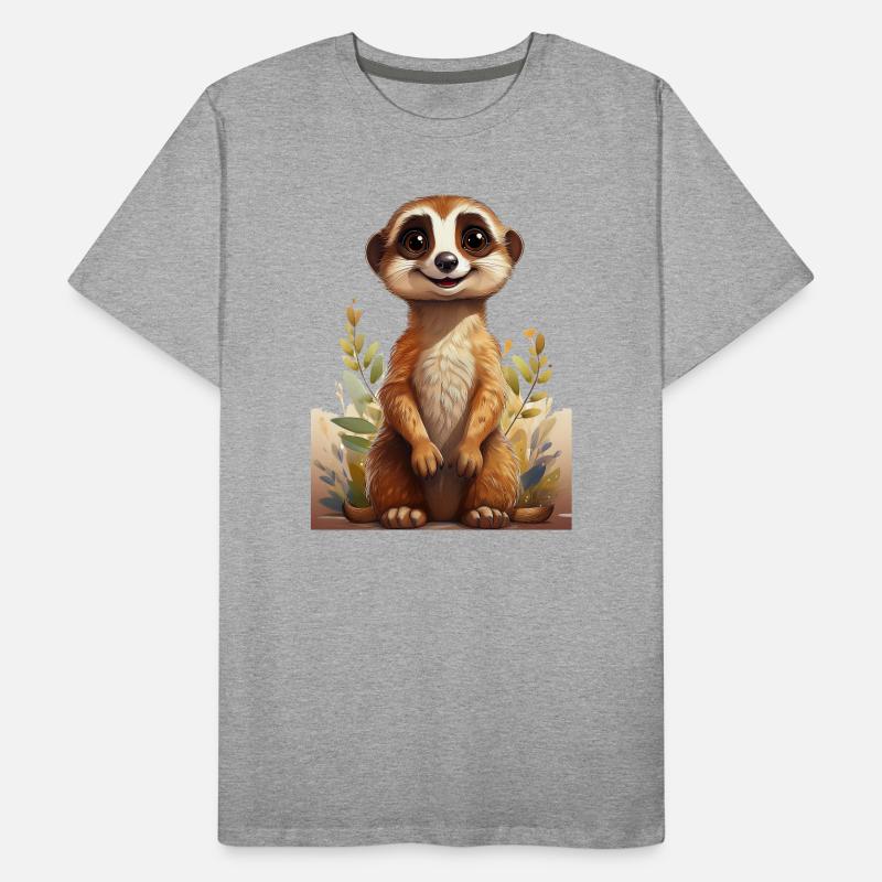 Dessin de suricate mignon T-shirt bio Premium Homme