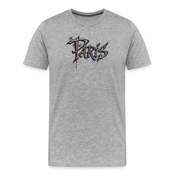 Paris - Men's Premium Organic T-Shirt - heather grey - Front - Damien (186cm)