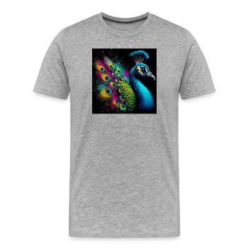 paon - T-shirt bio Premium Homme - gris chiné - Devant - Damien (186cm)