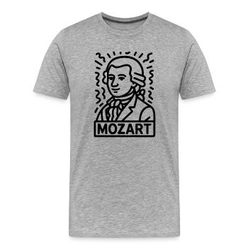 Wolfgang Amadeus Mozart - T-shirt bio Premium Homme - gris chiné - Devant - Damien (186cm)