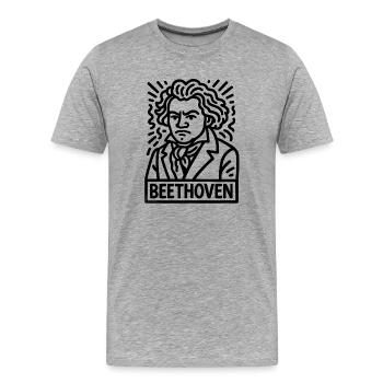 Ludwig van Beethoven - T-shirt bio Premium Homme - gris chiné - Devant - Damien (186cm)