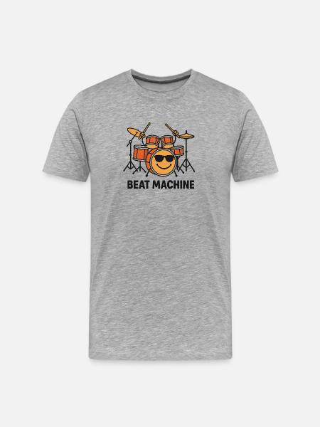 Funny drums with Smile Face - Men's Premium Organic T-Shirt - heather grey