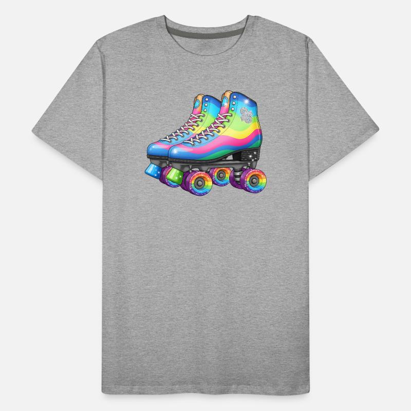 Rainbow Roller Skates Retro Disco Style Men's Premium Organic T-Shirt