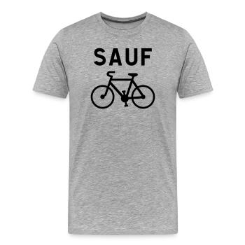 Außer Vélo Noir - Männer Premium Bio T-Shirt - Grau meliert - Vorne - Damien (186cm)