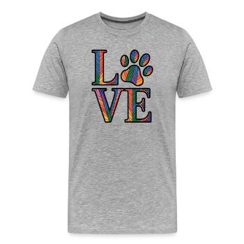 Tierliebhaber - Männer Premium Bio T-Shirt - Grau meliert - Vorne - Damien (186cm)