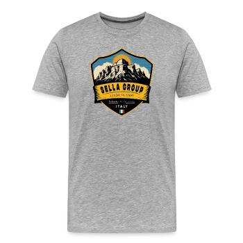 Sella Group , Dolomiten, Italien - Männer Premium Bio T-Shirt - Grau meliert - Vorne - Damien (186cm)