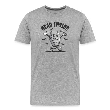 Mort à l’intérieur d’un cercueil drôle - T-shirt bio Premium Homme - gris chiné - Devant - Damien (186cm)