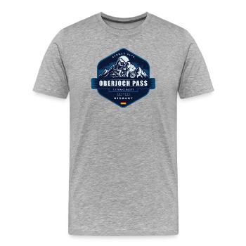 Oberjochpass , Bayern, Deutschland - Männer Premium Bio T-Shirt - Grau meliert - Vorne - Damien (186cm)