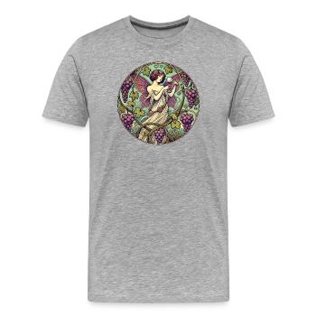 Verzaubertes Feen-Traubengarten-Design - Männer Premium Bio T-Shirt - Grau meliert - Vorne - Damien (186cm)