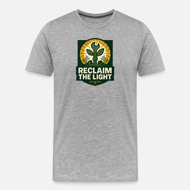 Reclaim the Light – Solarpunk - Männer Premium Bio T-Shirt - Grau meliert