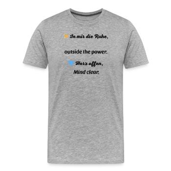 En dehors du pouvoir - T-shirt bio Premium Homme - gris chiné - Devant - Damien (186cm)
