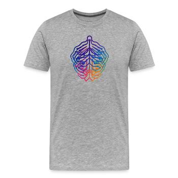 Neural Leaf Circuit Design - Men's Premium Organic T-Shirt - heather grey - Front - Damien (186cm)
