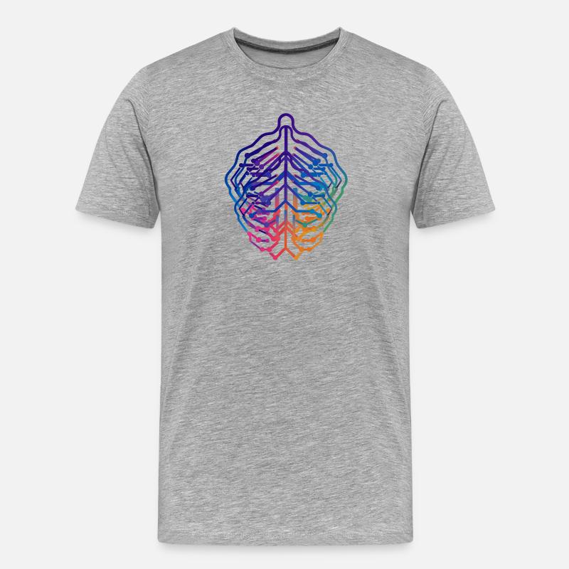 Conception de circuits neuronaux à feuilles - T-shirt bio Premium Homme - gris chiné