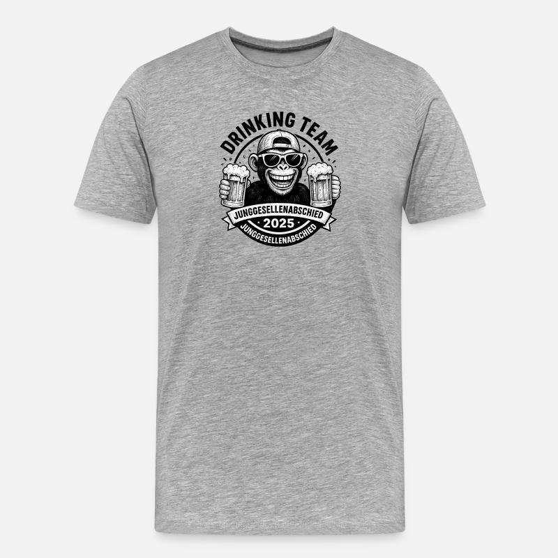 Junggesellenabschied Trinkteam Design - Männer Premium Bio T-Shirt - Grau meliert