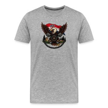 Croatian Imperial Crusader Eagle - Men's Premium Organic T-Shirt - heather grey - Front - Damien (186cm)