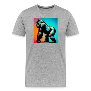 gorilla - Men's Premium Organic T-Shirt - heather grey - Front - Damien (186cm)