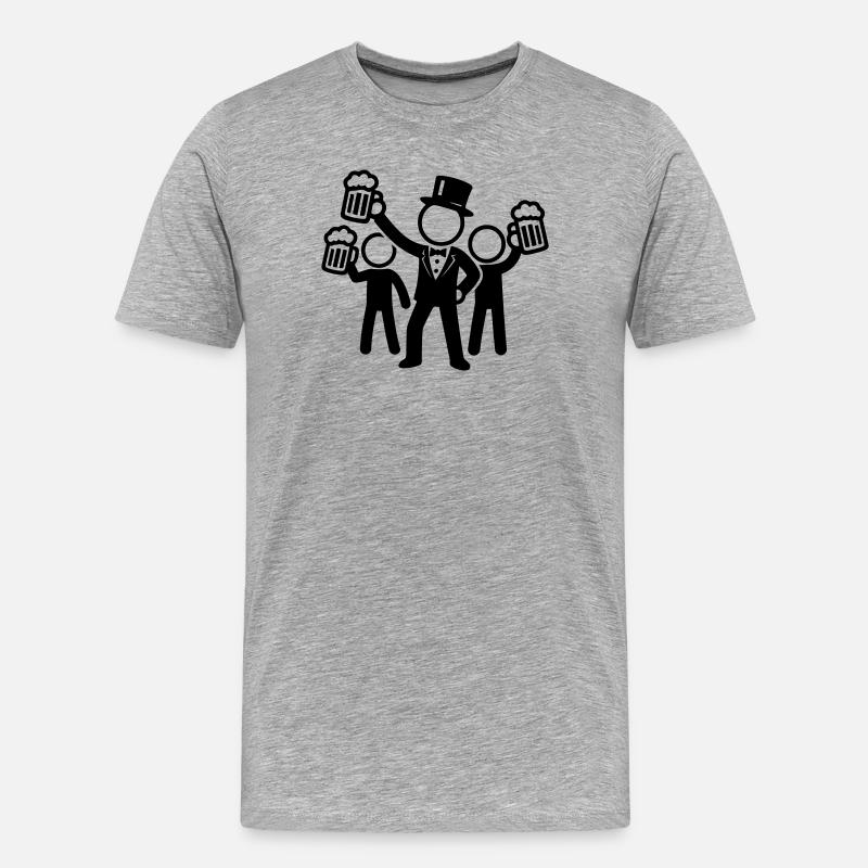 Bräutigam Junggesellen Abschied - Männer Premium Bio T-Shirt - Grau meliert