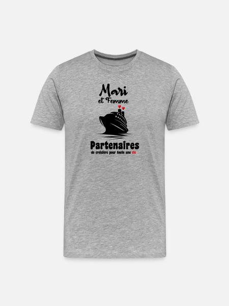 Ehepaar Kreuzfahrtpartner für Anniv - Männer Premium Bio T-Shirt - Grau meliert
