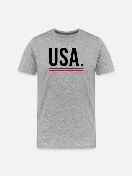 États-Unis – Chemise 🇺🇸 streetwear audacieuse - T-shirt bio Premium Homme - gris chiné